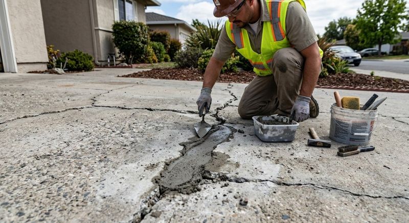 Concrete Driveway Crack Repair Service